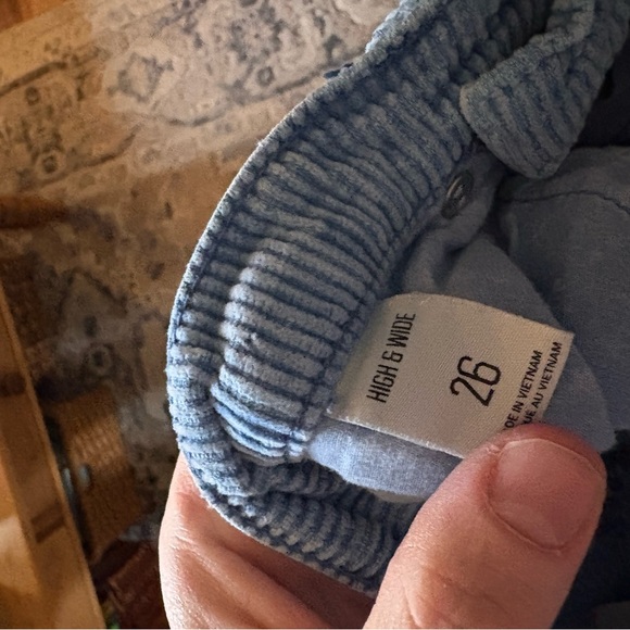 urban outfitters bdg high and wide blue corduroy pants - Picture 3 of 4